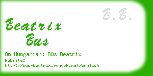 beatrix bus business card